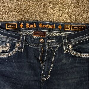 Rock Revival women’s Dark Blue Embellished Bootcut Jeans
